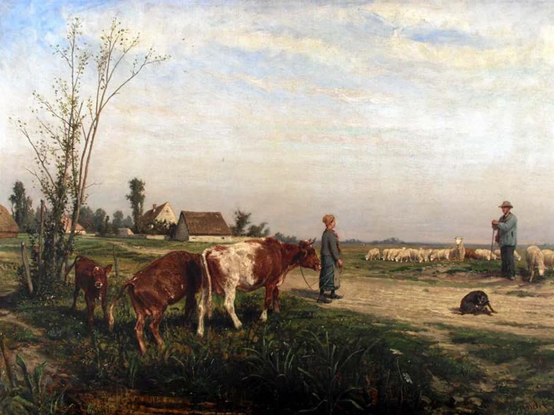 1827-Albert Heinrich Brendel - Mucche al pascolo
